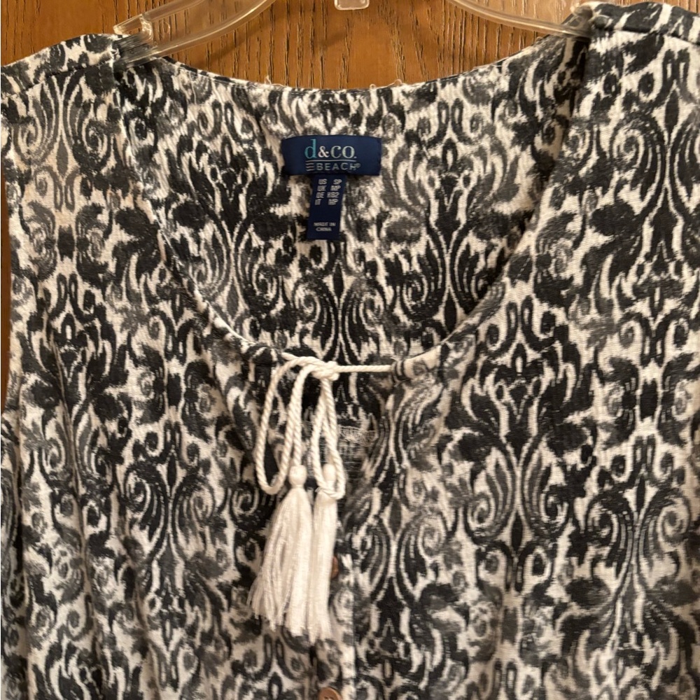 Denim&Co Black and White Patterned Jumpsuit